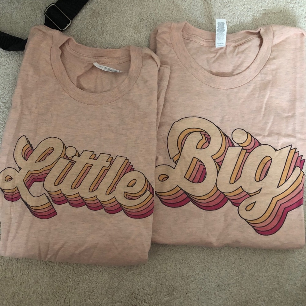 Set of 2 Big/Little Shirts in Light Pink (NEW)